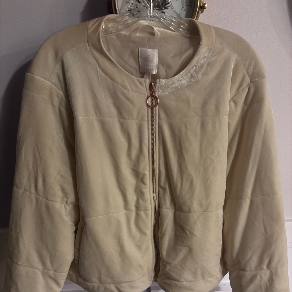 Lc Lauren Conrad Cream Puffer Jacket Size Xl